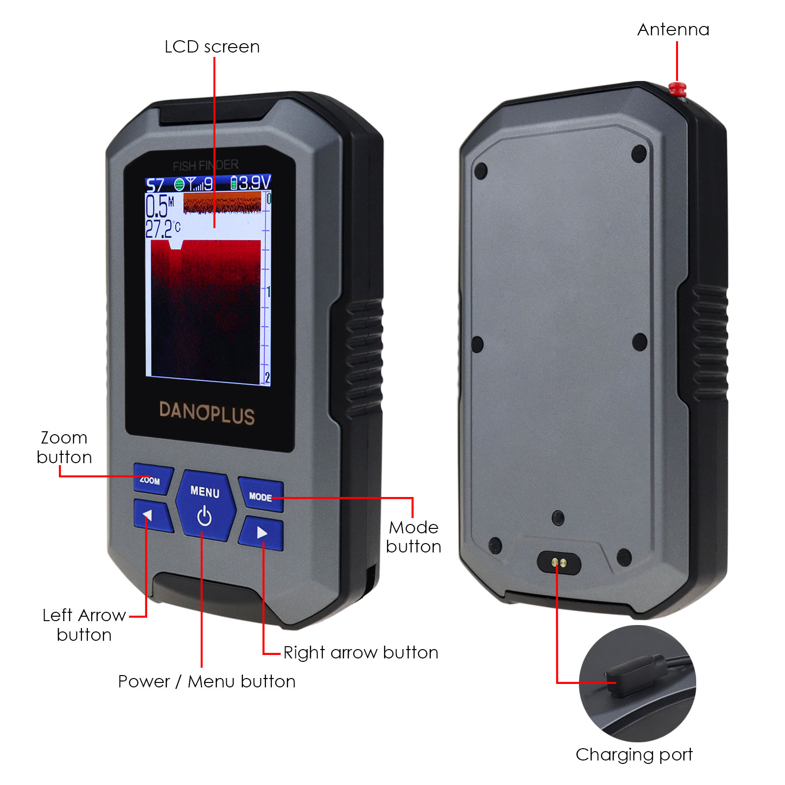 DP-104 Wireless Fish Finder Portable Fishfinder 147 Feet Sonar Sensor Rechargeable Depth Finders Kayak Fishing Accessories for Sea Fishing, Ice Fishing, Boat Fishing DP-104 Wireless Fish Finder Portable Fishfinder 147 Feet Sonar Sensor Rechargeable Depth Finders Kayak Fishing Accessories for Sea Fishing, Ice Fishing, Boat Fishing