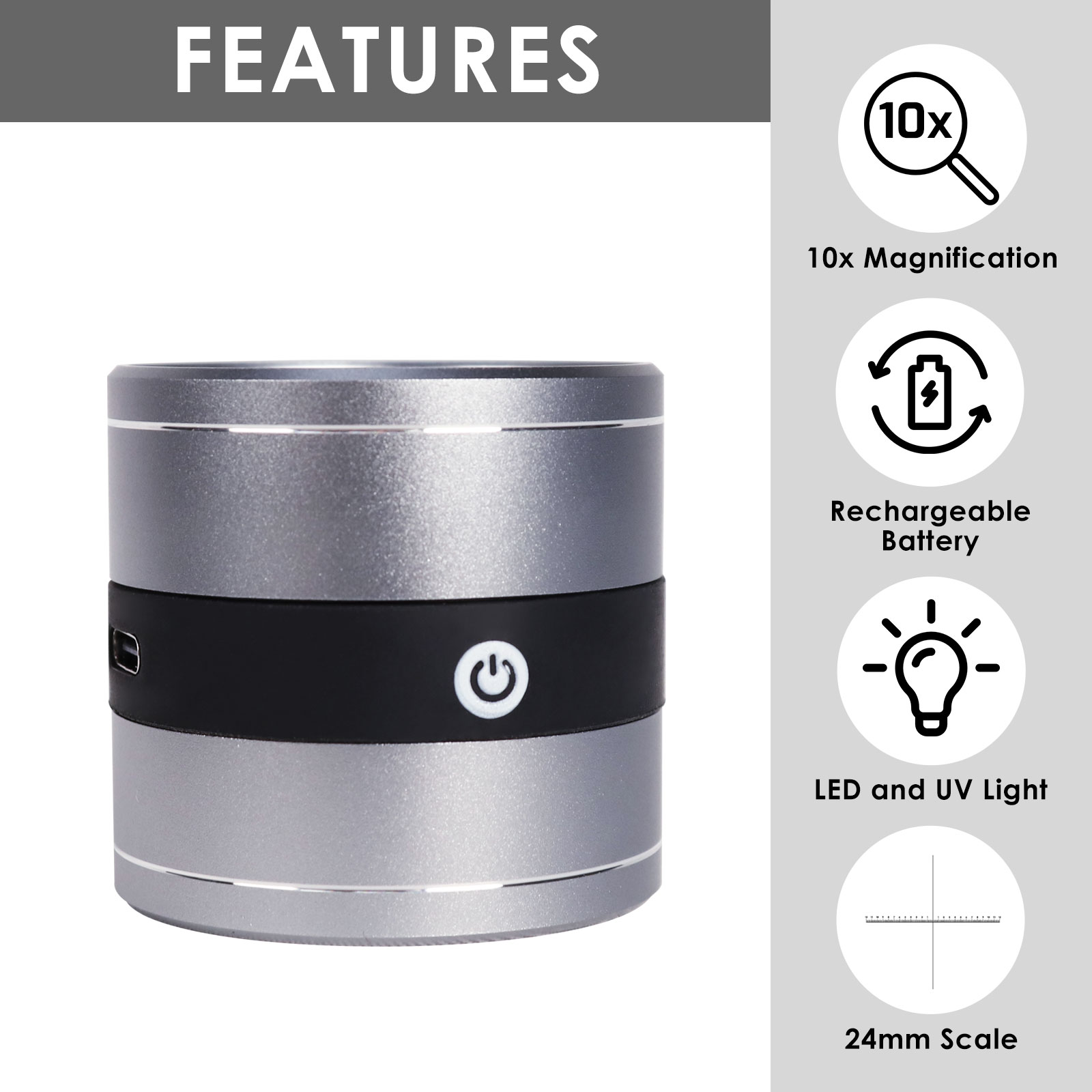 DP-386 Magnifying Glass 10X Rechargeable Jewelers Loupe with Scale Magnification, Loupe Magnifier with LED and UV Light Jewelers Magnifying Glass for Gem, Coin, Stamp Inspection, Watch Repair Jewelers Tool DP-386 Magnifying Glass 10X Rechargeable Jewelers Loupe with Scale Magnification, Loupe Magnifier with LED and UV Light Jewelers Magnifying Glass for Gem, Coin, Stamp Inspection, Watch Repair Jewelers Tool