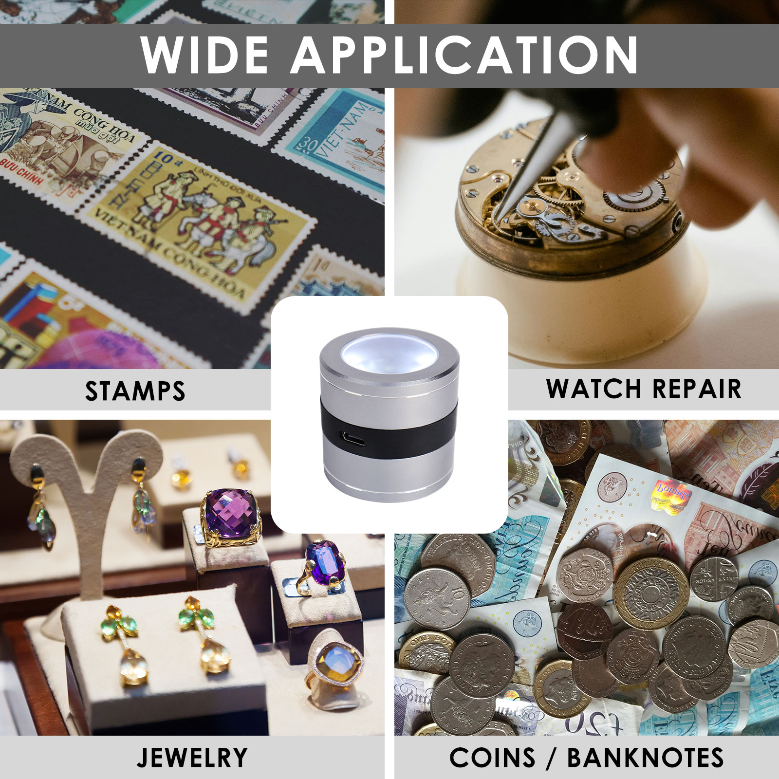 DP-386 Magnifying Glass 10X Rechargeable Jewelers Loupe with Scale Magnification, Loupe Magnifier with LED and UV Light Jewelers Magnifying Glass for Gem, Coin, Stamp Inspection, Watch Repair Jewelers Tool DP-386 Magnifying Glass 10X Rechargeable Jewelers Loupe with Scale Magnification, Loupe Magnifier with LED and UV Light Jewelers Magnifying Glass for Gem, Coin, Stamp Inspection, Watch Repair Jewelers Tool