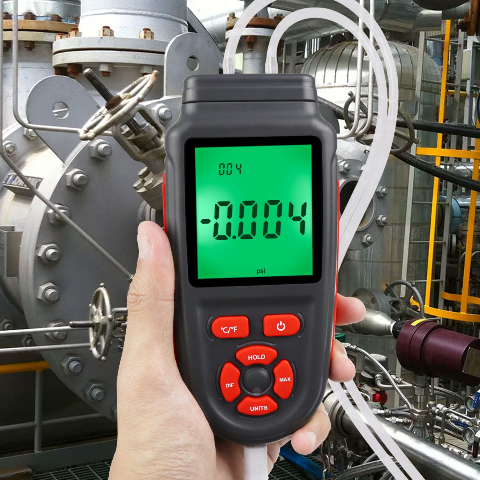 DP-346 Handheld Manometer Dual Differential Digital Gas Pressure Tester ...